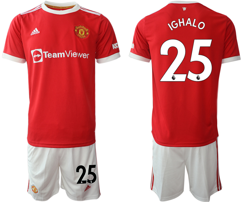 Men 2021-2022 Club Manchester United home red #25 Adidas Soccer Jersey->manchester united jersey->Soccer Club Jersey